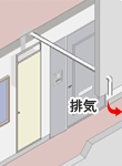 PS扉内上方排気延長